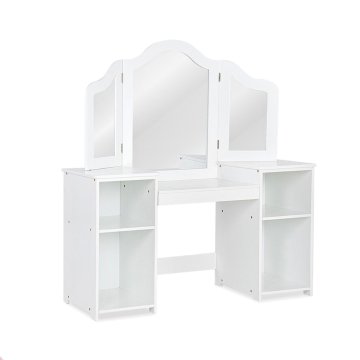 Northix 2 u 1 dječji toaletni stolić s uklonjivim ogledalom, prostorom za pohranu, bijeli MDF, za djecu 3+