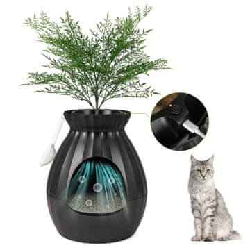 Northix Pametna kutija za pijesak za mačke s uklanjanjem mirisa, 63 l, crna