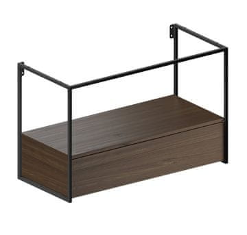 Gsi PURA struktura za umivaonik 102,6x46cm, crna mat/orah