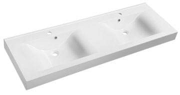 SAPHO FLAVIA Dvostruki Umivaonik, Lijevani Mramor, 150x50cm, Bijela