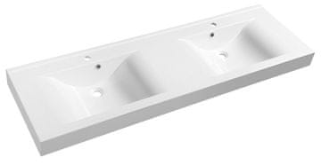 SAPHO FLAVIA Dvostruki Umivaonik, Lijevani Mramor, Bijeli, 160x50 cm