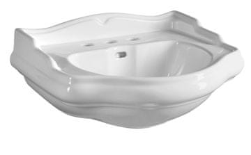 KERASAN Keramički umivaonik RETRO 56x46,5 cm, 3 rupe, bijela boja