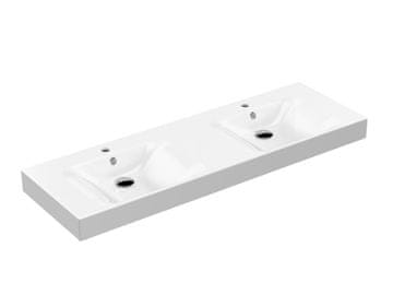 KERASAN Keramički Dvojumivaonik CENTO 140x45 cm, Bijela