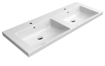 Gsi NORM Keramički Dvostruki Umivaonik 125x50cm, Bijeli ExtraGlaze