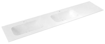 SAPHO ARUBA dvostruki umivaonik, mat bijeli, Rockstone, lijevi, 230x51,5cm