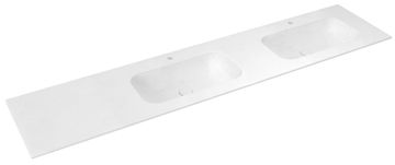 SAPHO Dvojumivaonik ARUBA, Rockstone, 220x51,5cm, desni, bijela mat završna obrada