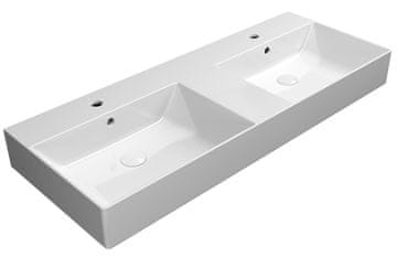 Gsi KUBE X Dvojumivaonik Keramika 120x47 cm, Bijela ExtraGlaze Antibakterijska Glazura