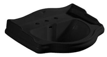 KERASAN Retro keramički umivaonik 73x54cm, 3 rupe, mat crna