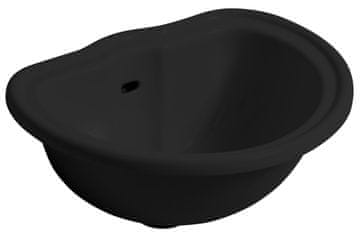 KERASAN Ugradbeni mat crni retro keramički umivaonik 50x41 cm