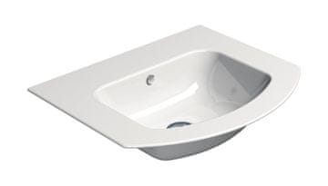 Gsi PURA Keramički Umivaonik Slim Polukružni 52x44cm Bez Otvora Bijela ExtraGlaze