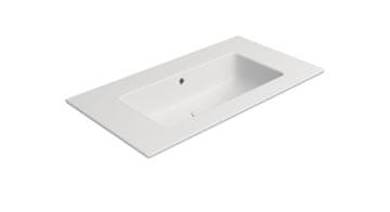 Gsi PURA keramički umivaonik Slim 82x46 cm, bez rupe za slavinu, bijela mat završnica
