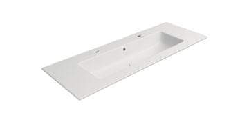 Gsi PURA keramički dupli umivaonik Slim 122x46cm, mat bijeli