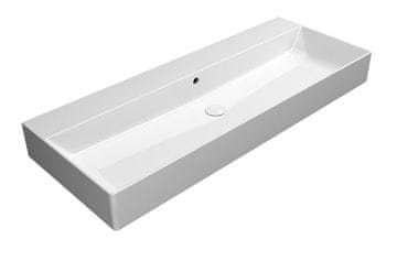 Gsi GSI KUBE X Keramički Umyvadlo 120x47cm ExtraGlaze Bijela Bez Otvora