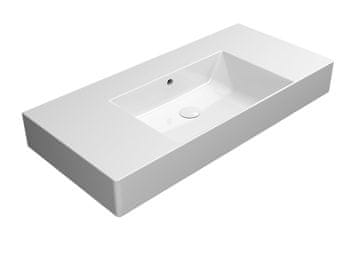 Gsi KUBE X Keramički Umivaonik 100x47cm s Odlaganjem, Bez Otvora, ExtraGlaze Bijela