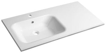 SAPHO ARECA lijevani mramorni umivaonik, 101x51.5cm, bijela, lijevi dizajn