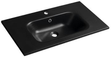 SAPHO SIDRA umivaonik, lijevani mramor, 81x46 cm, crna mat završna obrada