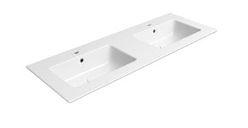 Gsi PURA Keramički Dupli Umivaonik Slim 122x46cm, Bijela ExtraGlaze