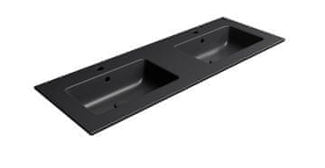 Gsi PURA Slim keramički dvostruki umivaonik 122x46cm, crna mat završna obrada