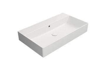 Gsi KUBE X keramički umivaonik 80x47cm, bez otvora, bijela mat završna obrada