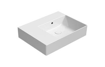 Gsi GSI KUBE X Keramički umivaonik 60x47 cm, ExtraGlaze, bijeli, lijeva polica