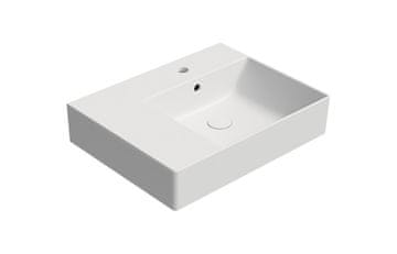 Gsi GSI KUBE X keramički umivaonik 60x47cm, s lijevom odlagališnom površinom, bijeli mat