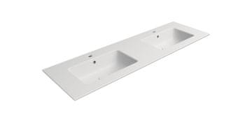 Gsi PURA Keramika Dvostruki Umivaonik Slim 142x46cm, Bijela Mat