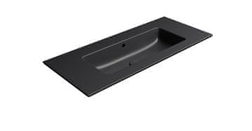 Gsi PURA Slim Keramički Umivaonik 102x46cm, Crna Mat, Bez Otvora