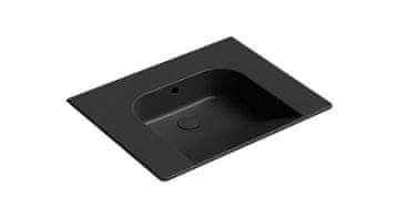 Gsi Klasik Keramički Umivaonik 70x55cm, Bez Otvora, Crna Mat, Protivbakterijski Premaz