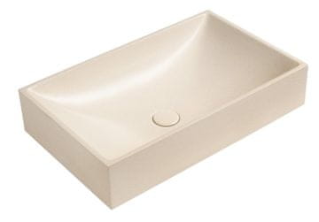 SAPHO SAPHO Tarant Umyvadlo, 58x36cm, Bijeli Pjeskovac, Beton, Bez Otvora, Click-Clack Sustav