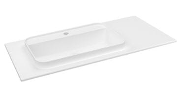 SAPHO BRAHEA umivaonik 96,6x51,5 cm (75+20), Rockstone lijevi, bijela mat