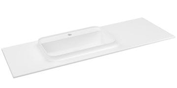 SAPHO SAPHO Ugradbeni Umivaonik 131,6x51,5cm, Rockstone, Bijela Mat, Lijevi