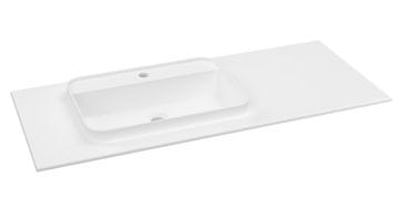 SAPHO BRAHEA Ugradbeni Umivaonik 121x51,5cm (90+30cm) Lijevi, Bijela Mat Površina