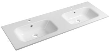 SAPHO SIDRA Duploumyvadlo, liveni mramor, 141x46cm, bijela