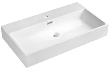 SAPHO SAPHO AQUATIC Klasično Umyvadlo 80x46cm, Bjelina, Liti Mramor