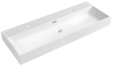 SAPHO AQUATIC Dupla Umivaonik, Lijevani Mramor, 120x46cm, Bijela