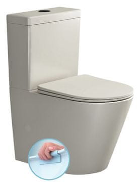 SAPHO PACO WC Kombinacija, Rimless, Vertikalni/Horizontalni Odljev, Bjelokosti