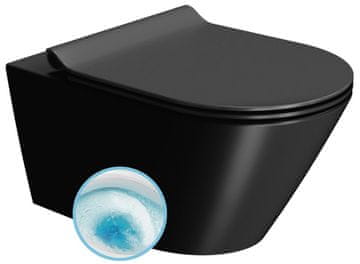 Gsi Zidna WC školjka KUBE X, GeniusFlush, 36x55cm, crna dual-mat završna obrada