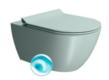 Gsi PURA Viseća WC Školjka, Swirlflush, 36x55cm, plavi Dual-Mat