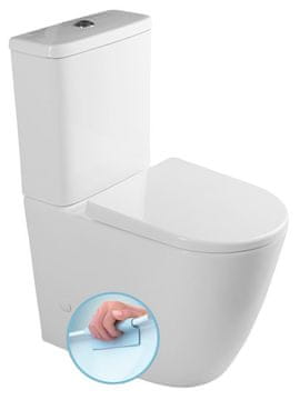 SAPHO WC Kombinacija TURKU; Povišena, Rimless, Stražnji/Donji Odljev, Keramika, Bijela