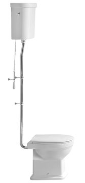 Gsi KLASIČNA WC školjka s cisternom, donji odvod, bijelo-kromirana završna obrada