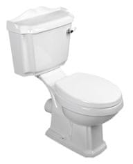 AQUALINE Retro WC Kombinacija ANTIK, Stražnji Odljev, Bijela Keramika, Soft Close, 48x86x76cm