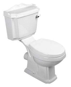 AQUALINE Retro WC Kombinacija ANTIK, Stražnji Odljev, Bijela Keramika, Soft Close, 48x86x76cm