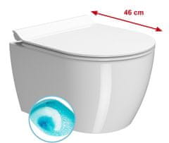 Gsi GSI PURA SHORT Viseća WC školjka, Swirlflush, 35x46cm, bijela ExtraGlaze