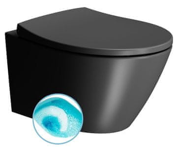 Gsi MODO Viseća WC Školjka, Swirlflush Tehnologija, Crna Dual-Mat, 37x52cm