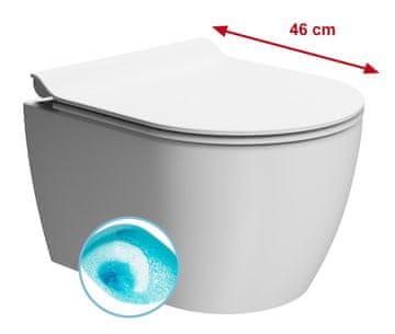 Gsi PURA SHORT viseća WC školjka, Swirlflush, 35x46cm, bijela dual-mat završna obrada