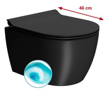 Gsi PURA SHORT WC školjka, Swirlflush tehnologija, 35x46cm, crna dual-mat završna obrada