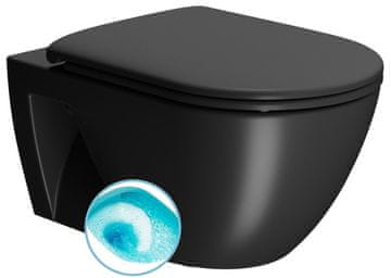 Gsi PURA ECO WC školjka, Swirlflush, 36x55cm, crna dual-mat završna obrada