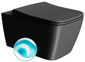 Gsi NUBES Viseća WC školjka, Swirlflush, 35x55cm, crna dual-mat, štedljivo ispiranje