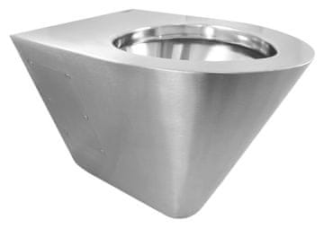 Nofer Zidna WC školjka od nehrđajućeg čelika, mat završna obrada, dimenzije: 380x300x550 mm