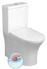 Bruckner LEON WC Kombi Rimless, Keramički, Bijela, Donji/Zadnji Odvod, 39x79x62 cm